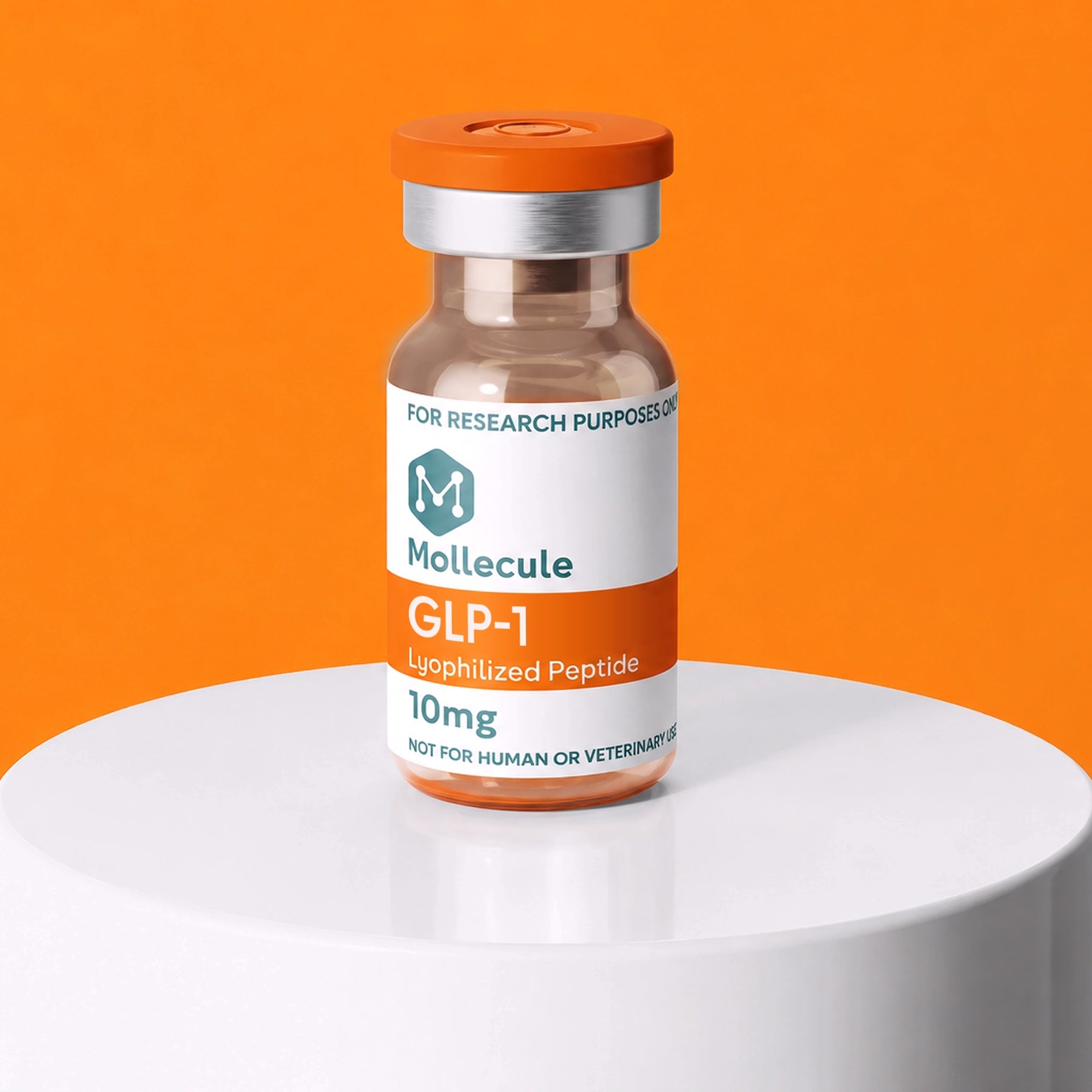 Mollecule GLP-1 lyophilized peptide vial for research use only